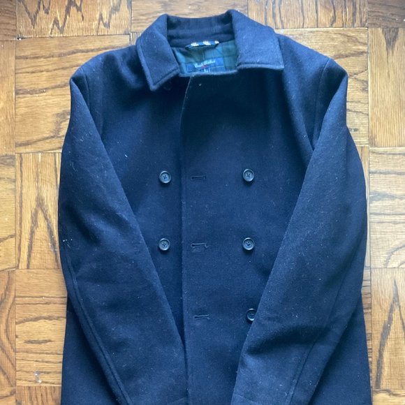 Brooks Brothers Boys Melton Double-Breasted Pea Coat Navy